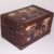 Holz- Kunstlederf - Box, mit Bildern, Antikdesign Nr. 323, Geschenkekiste, Schmuckkiste, ca. 32 x 20 x 17,5 cm -